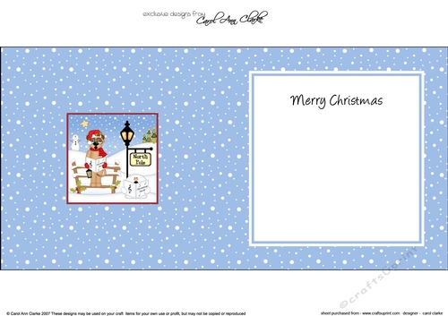 Cute Christmas Meerkat is at the North Pole insert square landscape