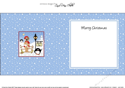 Cute Christmas Meerkat is at the North Pole insert square landscape