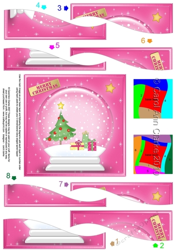 Christmas Tree Snowglobe Wavy Spiral Side Stacker