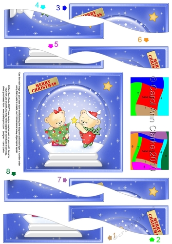 Hunney Bears Robert & Rosie Christmas Snowglobe Wavy Spiral Side Stacker