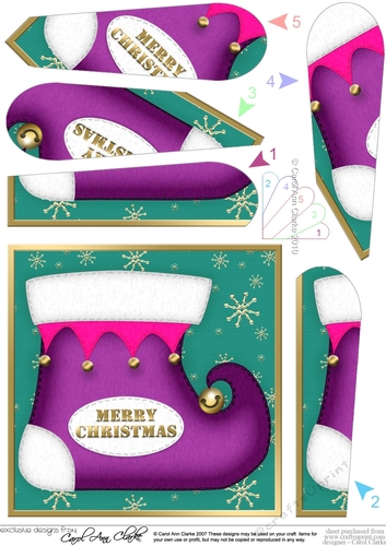 Christmas Stocking Fan Pyramage Topper