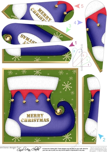 Christmas Stocking Fan Pyramage Topper