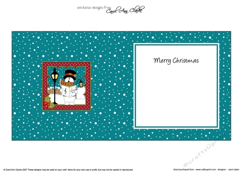 Christmas Snowman Rio is Carol Singing insert square landscape