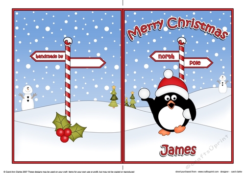 5 x 7 Quick Cut and Fold Card - Merry Christmas JAMES 