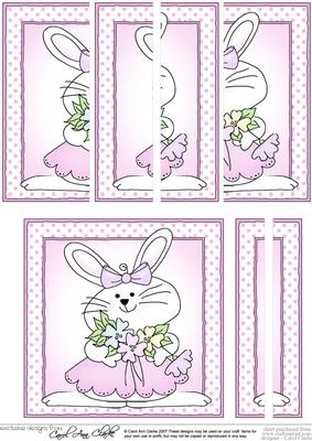 Little Girl Bunny Quick Card with Side Stacker
