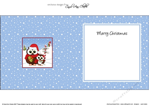 Christmas Little Hoot Owls at the North Pole insert square landscape