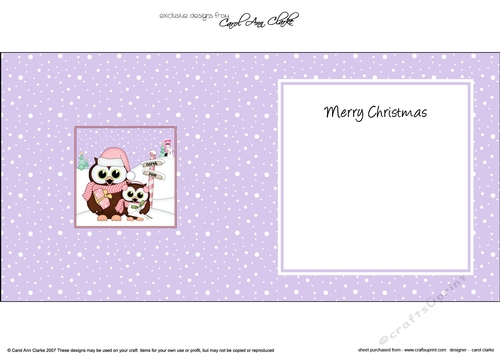 Christmas Little Hoot Owls at the North Pole insert square landscape