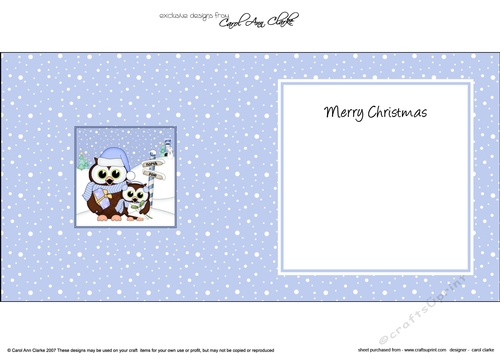 Christmas Little Hoot Owls at the North Pole insert square landscape
