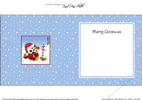 Christmas Little Hoot Owl at the North Pole insert square landscape