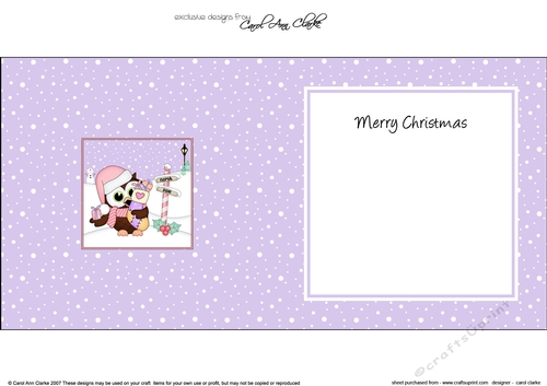 Christmas Little Hoot Owl at the North Pole insert square landscape
