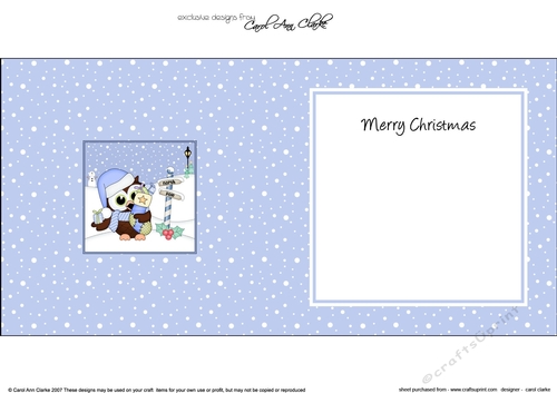 Christmas Little Hoot Owl at the North Pole insert square landscape
