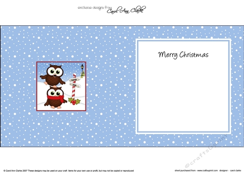 Christmas Little Hoot Owls at the North Pole insert square landscape