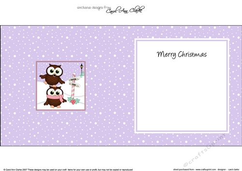 Christmas Little Hoot Owls at the North Pole insert square landscape