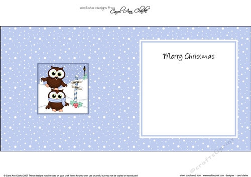 Christmas Little Hoot Owls at the North Pole insert square landscape