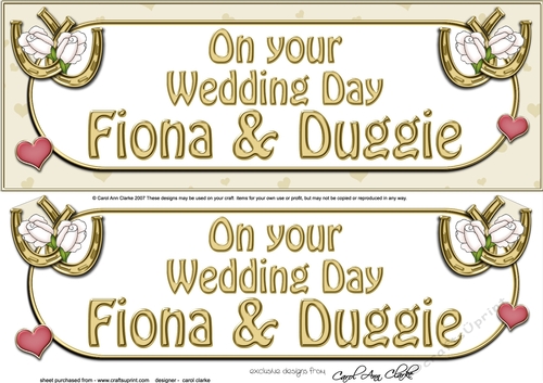Large DL On you Wedding Day FIONA & DUGGIE 3D decoupage