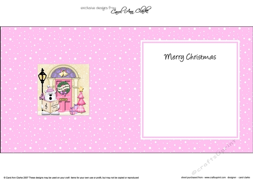 Cute Ben Polar Bear at the Christmas Door matching insert square landscape
