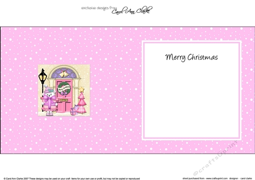 Cute Teddy Tess at the Christmas Door matching insert square landscape