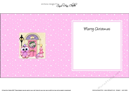 Cute Little Hoot Owl at the Christmas Door matching insert square landscape