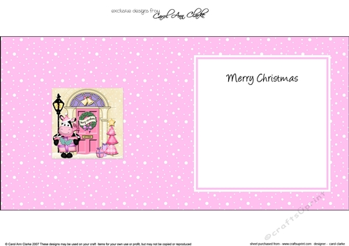 Cute Milly Moo Cow at the Christmas Door matching insert square landscape
