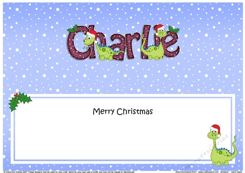 Large DL Merry Christmas CHARLIE insert