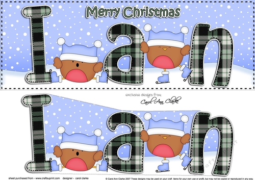 Large DL Merry Christmas IAN 3D decoupage 
