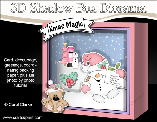 3D Christmas Diorama Shadow Box Card Mini Kit  - Snowball Sam has a Letter for Santa