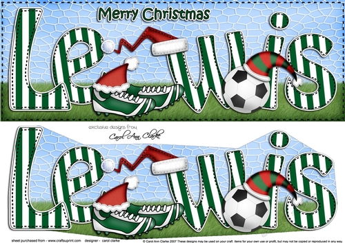 Large DL Merry Christmas LEWIS 3D decoupage 