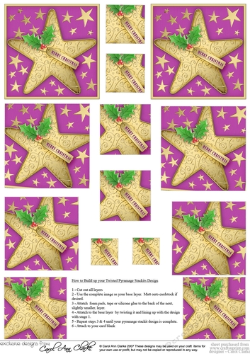 Christmas Star Twisted Pyramage sheet