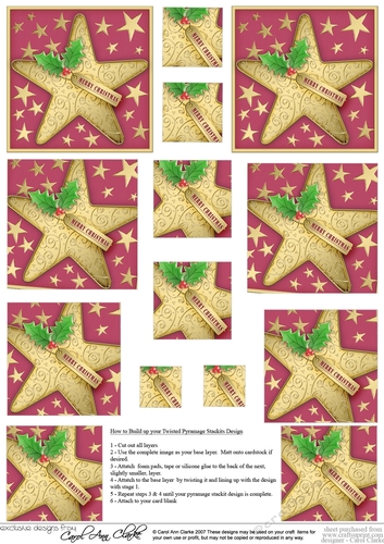 Christmas Star Twisted Pyramage sheet