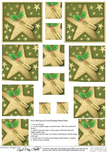 Christmas Star Twisted Pyramage sheet