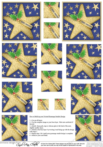 Christmas Star Twisted Pyramage sheet