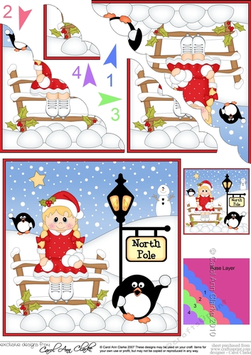 Cute Christmas Girl is at the North Pole Scalloped Corner Stacker