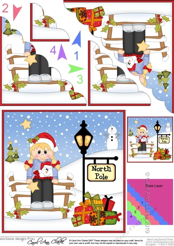 Cute Christmas Girl is at the North Pole Scalloped Corner Stacker