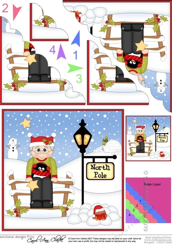 Cute Christmas Old Man is at the North Pole Scalloped Corner Stacker