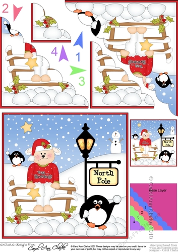 Baa Humbug Lamb is at the North Pole Scalloped Corner Stacker