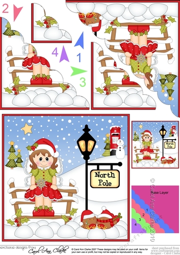 Cute Christmas Fairy is at the North Pole Scalloped Corner Stacker