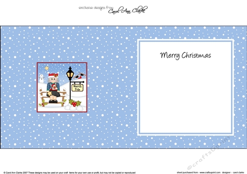 Cute Christmas Old Lady is at the North Pole insert square landscape
