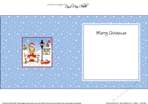 Cute Christmas Fairy is at the North Pole insert square landscape
