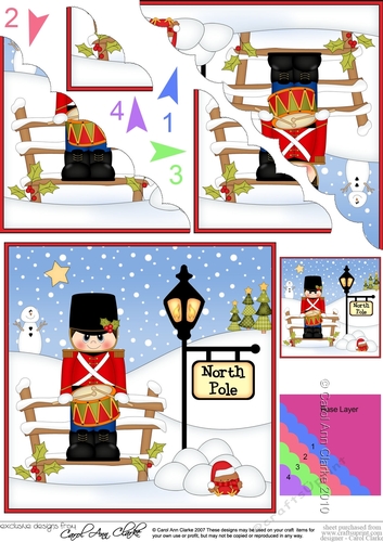 Cute Christmas Drummer Boy is at the North Pole Scalloped Corner Stacker
