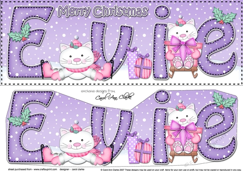 Large DL Merry Christmas EVIE 3D decoupage 