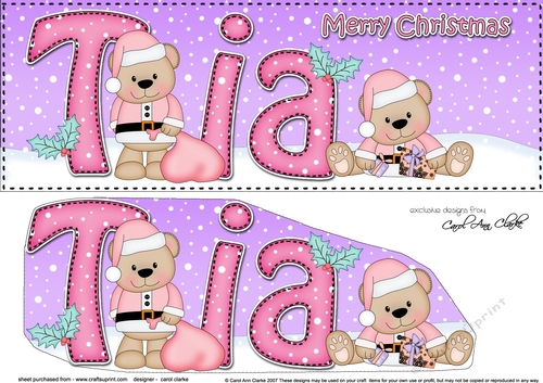 Large DL Merry Christmas TIA 3D decoupage 