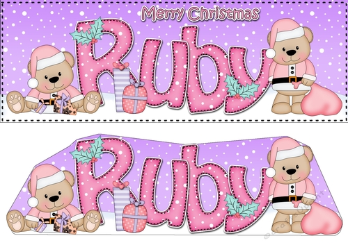 Large DL Merry Christmas RUBY 3D decoupage 