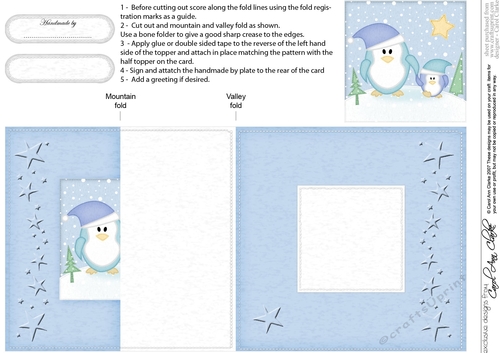 Cute Christmas Penguins Felties No-Hole Fold Back Card