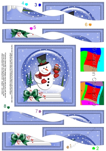 Cute Christmas Snowman Snowglobe Wavy Spiral Side Stacker