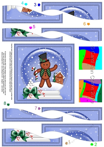 Cute Christmas Gingerbread Man Snowglobe Wavy Spiral Side Stacker