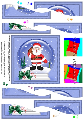 Cute Christmas Santa Snowglobe Wavy Spiral Side Stacker