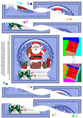 Cute Christmas Santa Snowglobe Wavy Spiral Side Stacker