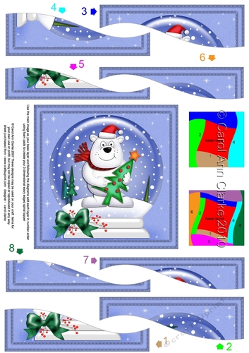 Cute Christmas Polar Bear Snowglobe Wavy Spiral Side Stacker
