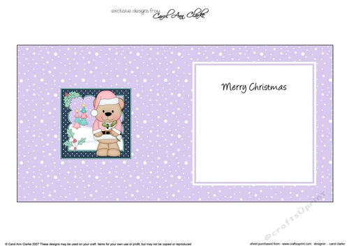 Cute Christmas Livvy Bear has Mistletoe insert square landscape