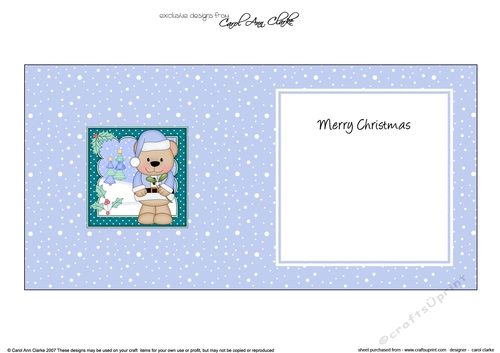 Cute Christmas Livvy Bear has Mistletoe insert square landscape